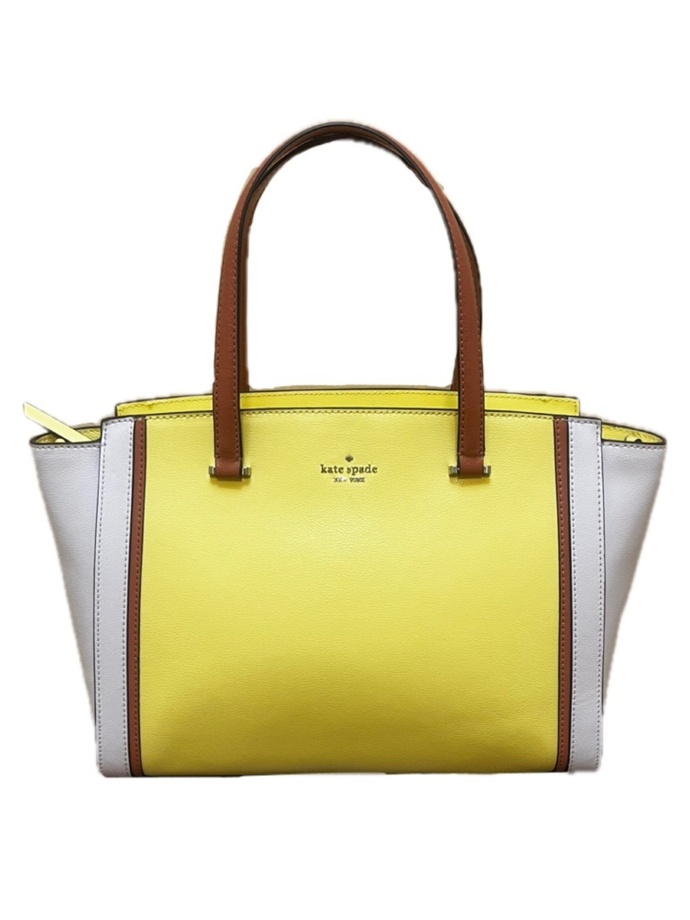 Kate Spade Patterson Drive Geraldine Colorblock Satchel in Limelight Yellow